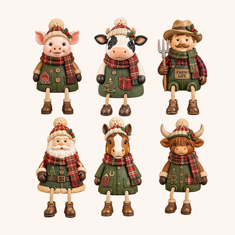 Christmas Farm Friends Shelf Sitters