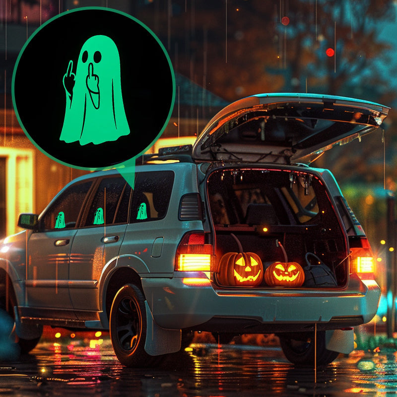 Glowing Ghost Middle Finger Sticker