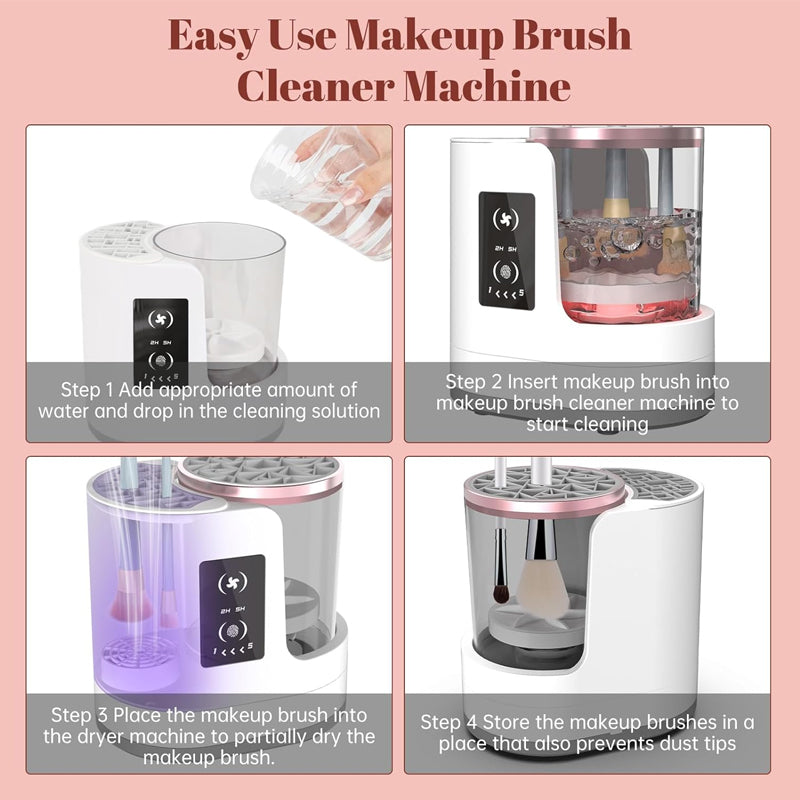 Makeup brush automatic cleaning dryer