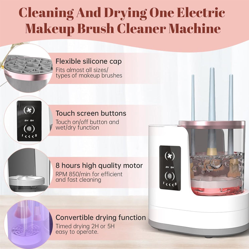 Makeup brush automatic cleaning dryer