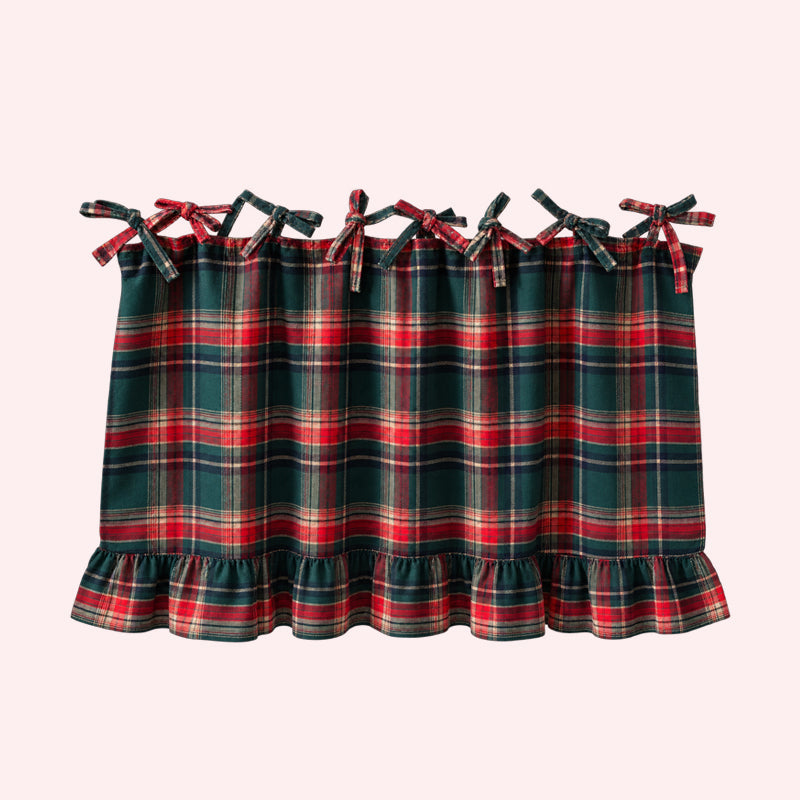 Christmas Plaid Oven Door Towel Curtain