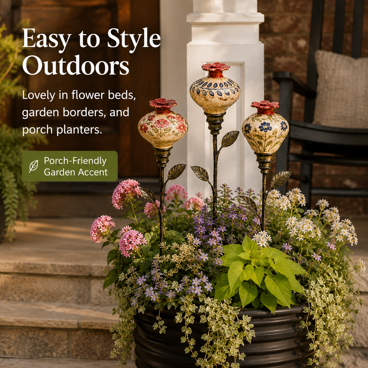 Vintage Hummingbird Garden Feeder Stake