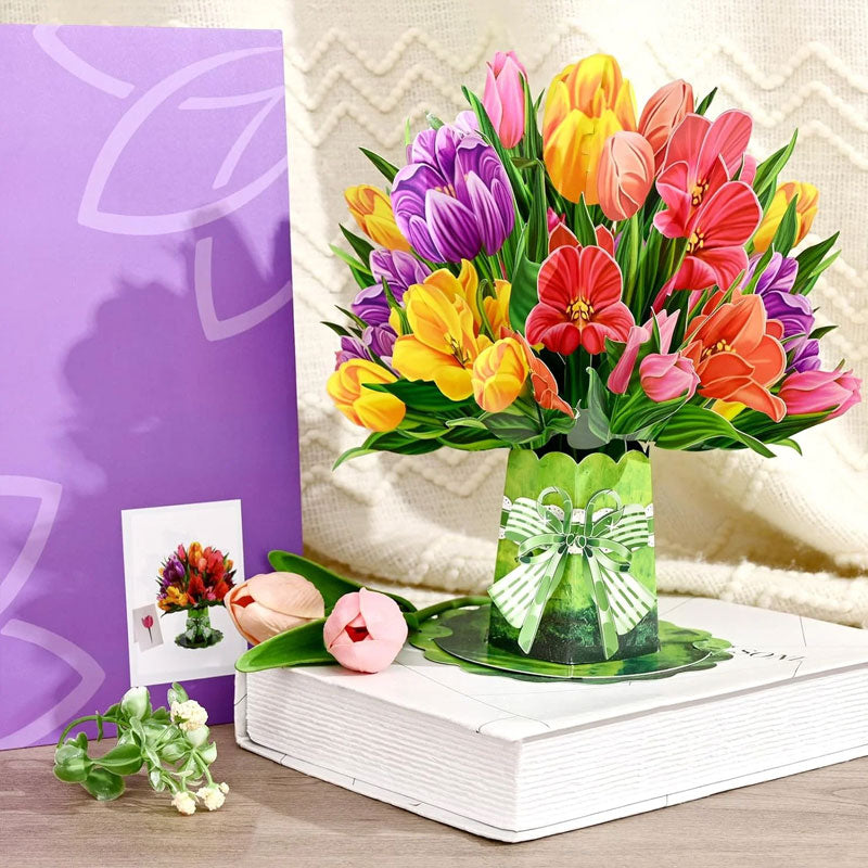 3D Pop-Up Mother’s Day Flower Bouquet Card