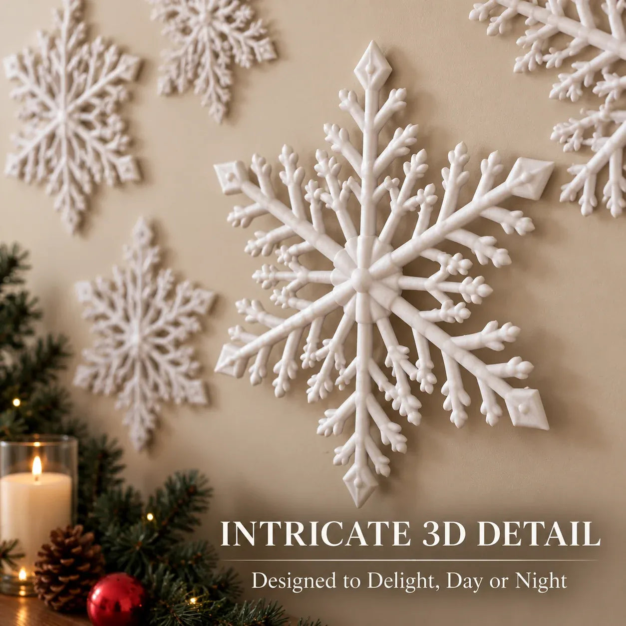 3D Light-Up Snowflake Wall Set