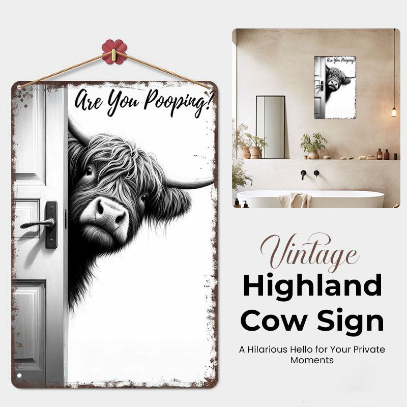 Highland Cow Bathroom Sign