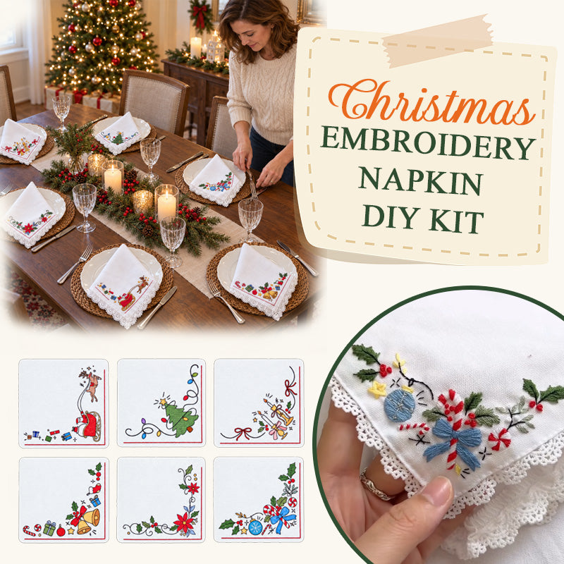 DIY Christmas Embroidery Napkin Kit