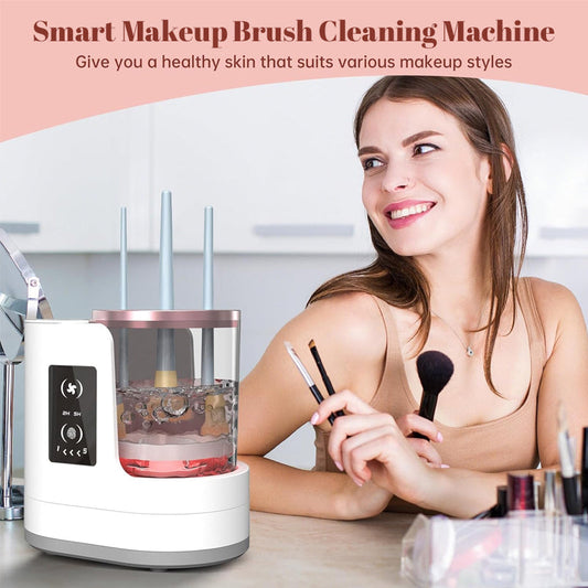 Makeup brush automatic cleaning dryer