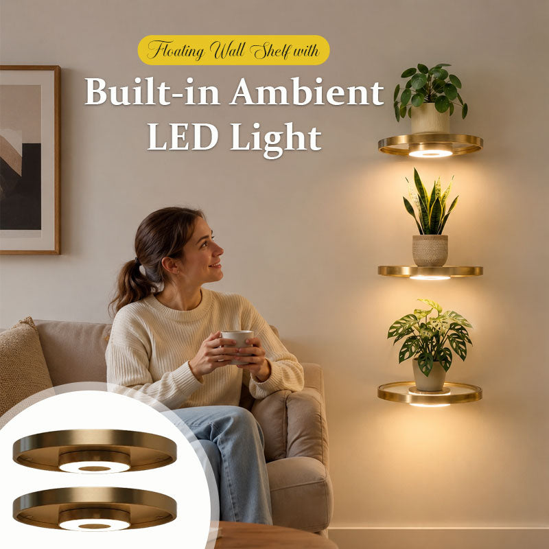 Illuminated Floating Corner Shelf