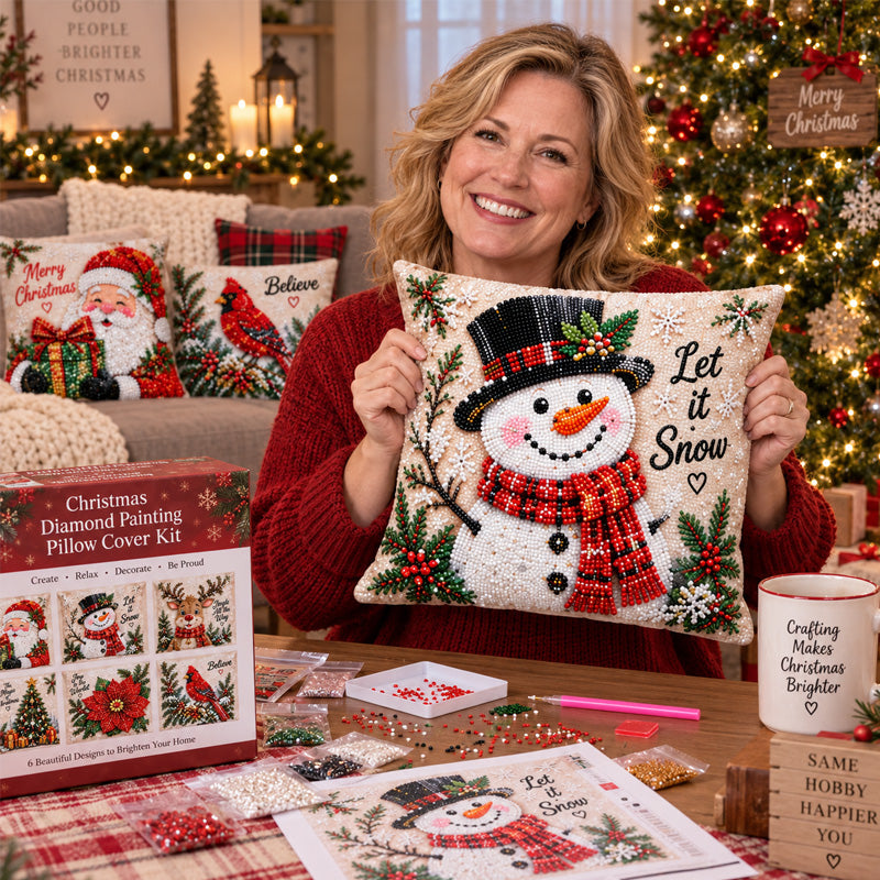 DIY Christmas Diamond Painting Pillow Cover