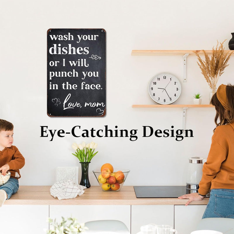 Wash Your Dishes — Or Else Sign
