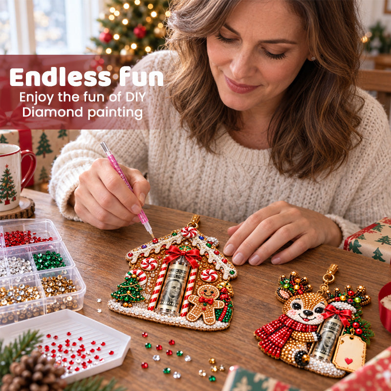 DIY Diamond Painting Christmas Money Holder Ornament