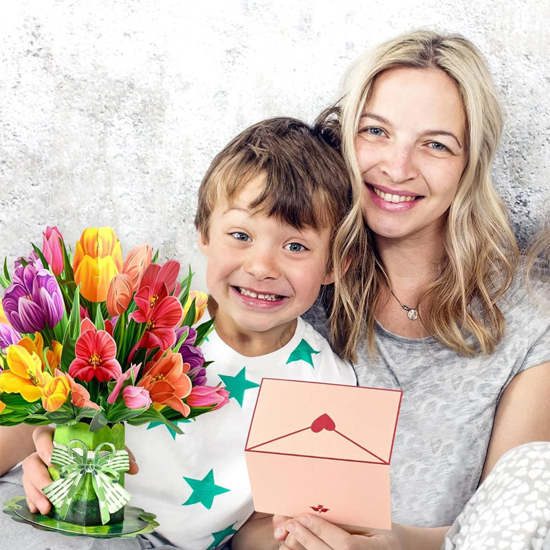 3D Pop-Up Mother’s Day Flower Bouquet Card