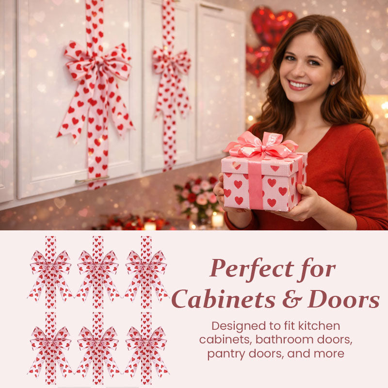 Valentine’s Cabinet Bow Decor