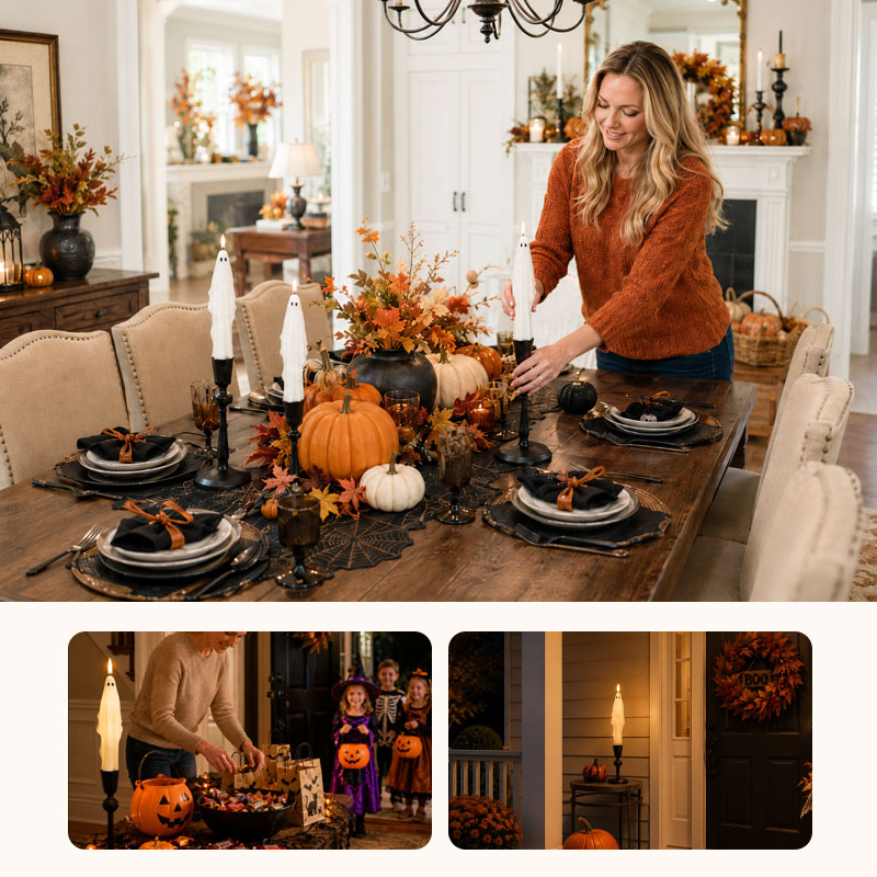 Ghost Flame Halloween Candles
