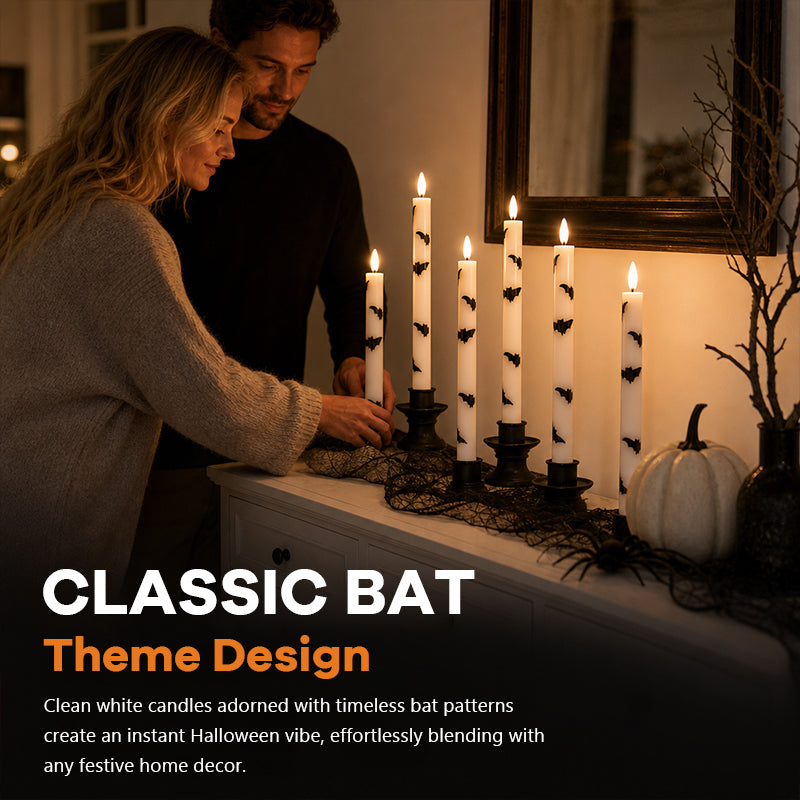 Flickering Bat Halloween LED Candles