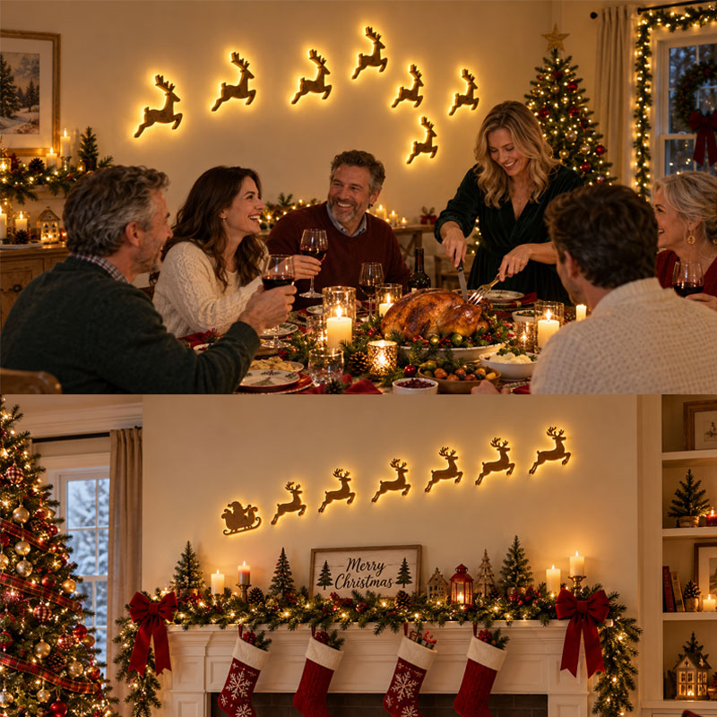 Christmas Glow Wall Silhouette Lights