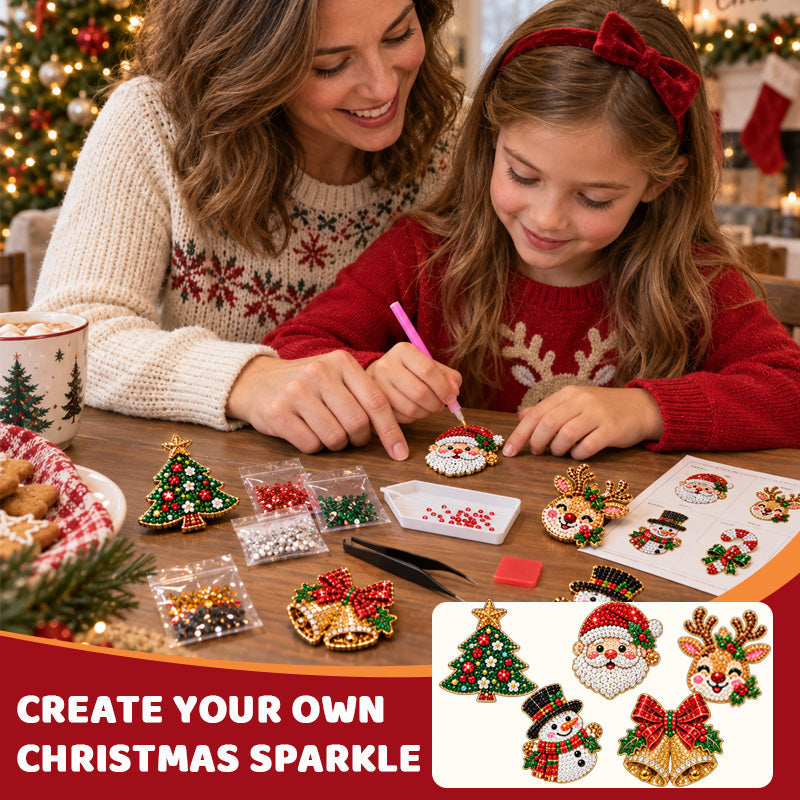 DIY Diamond Painting Christmas Brooch Kit