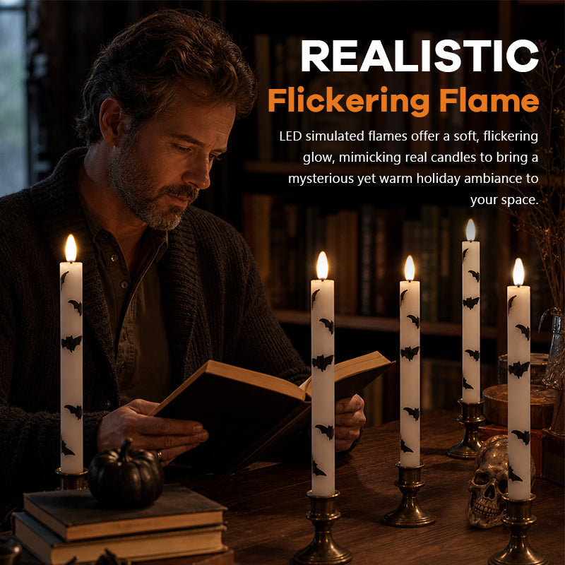 Flickering Bat Halloween LED Candles