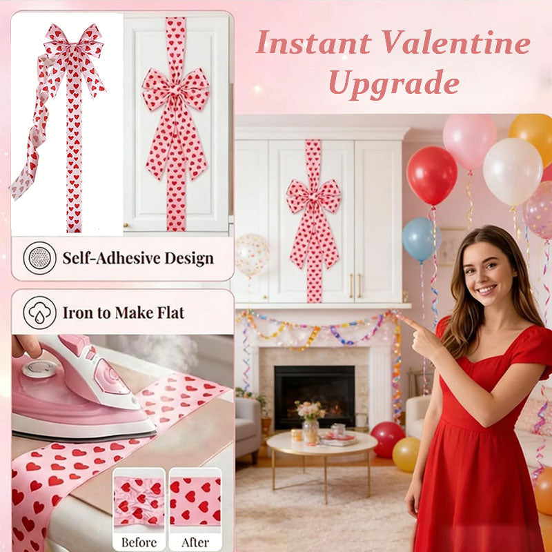 Valentine’s Cabinet Bow Decor