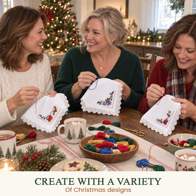 DIY Christmas Embroidery Napkin Kit