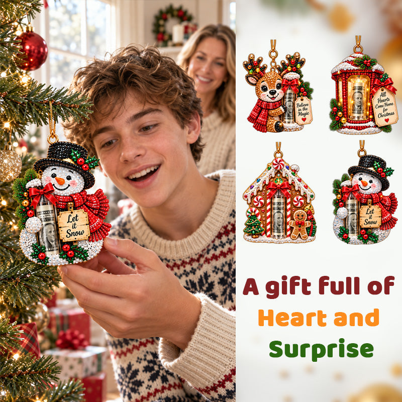 DIY Diamond Painting Christmas Money Holder Ornament