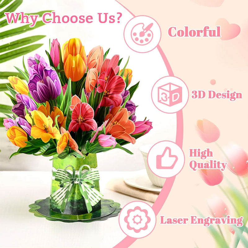 3D Pop-Up Mother’s Day Flower Bouquet Card