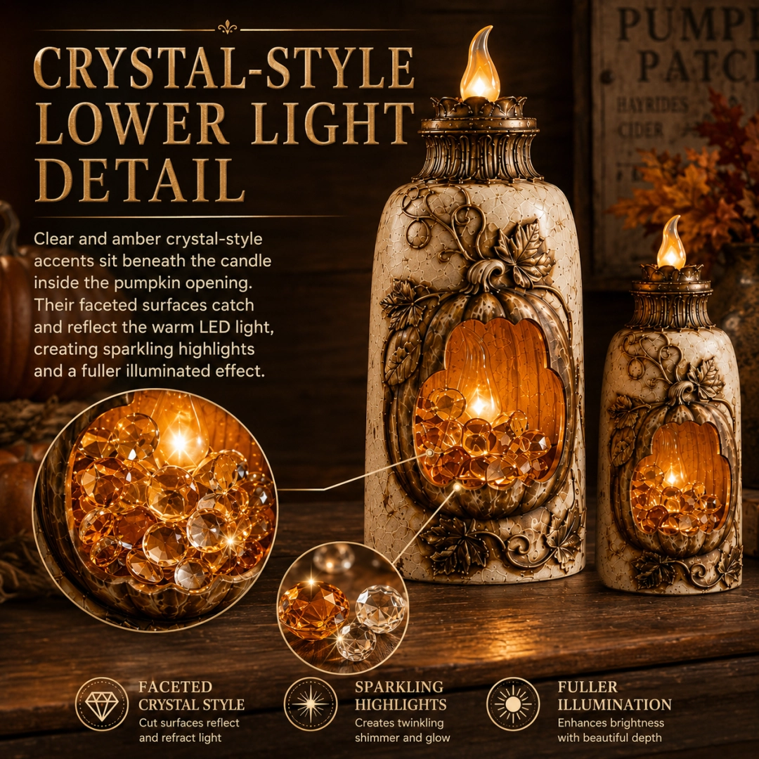 Vintage Pumpkin Glow Lantern