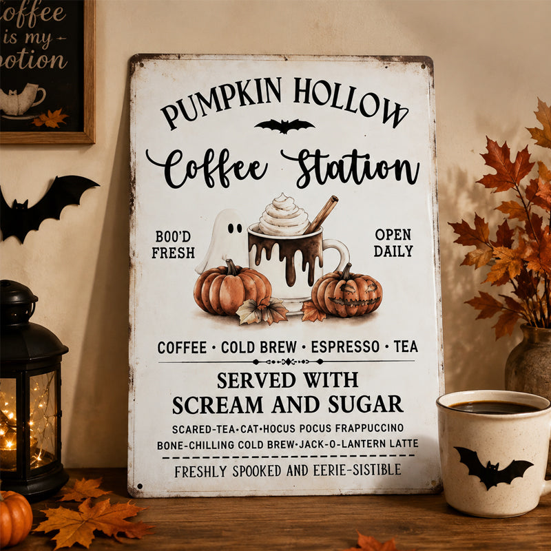 Pumpkin Hollow Coffee Station Sign