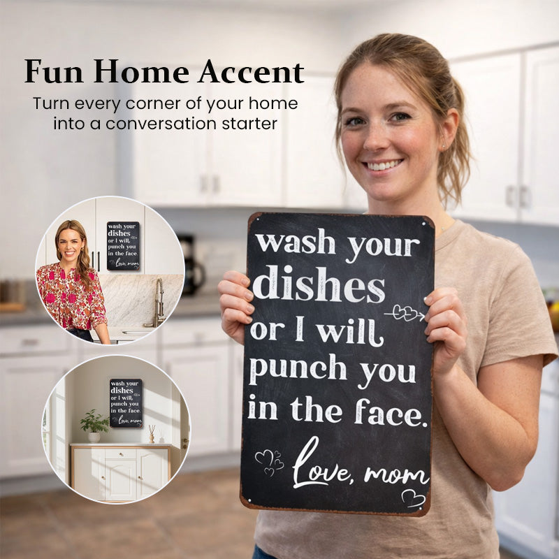 Wash Your Dishes — Or Else Sign