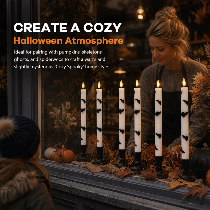 Flickering Bat Halloween LED Candles