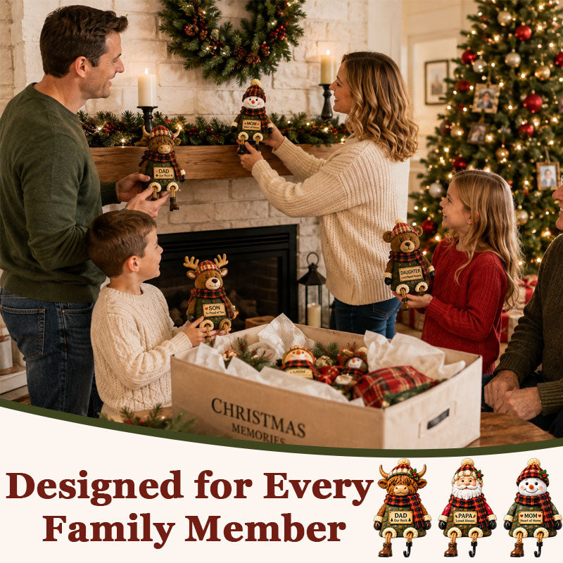 Family Christmas Stocking Holder Shelf Sitters