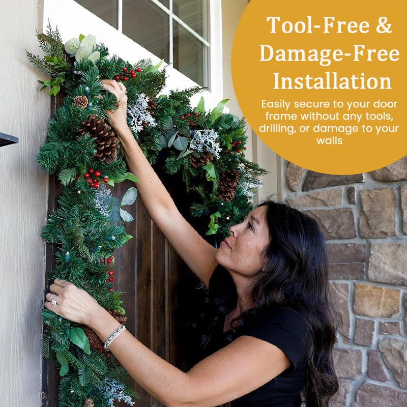 Adjustable No-Drill Door Garland Hanger