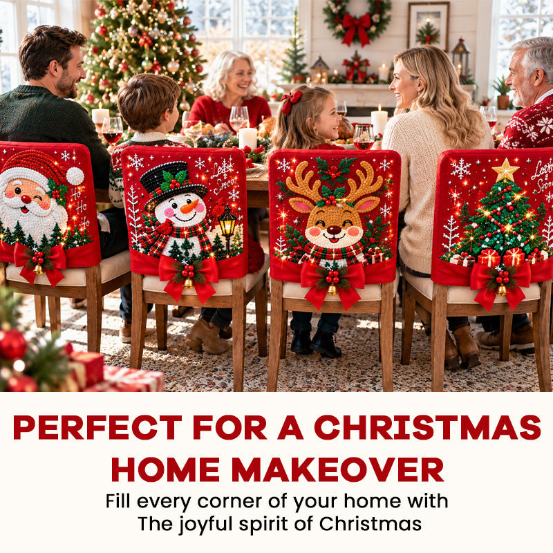 DIY Christmas Diamond Painting Chair Covers