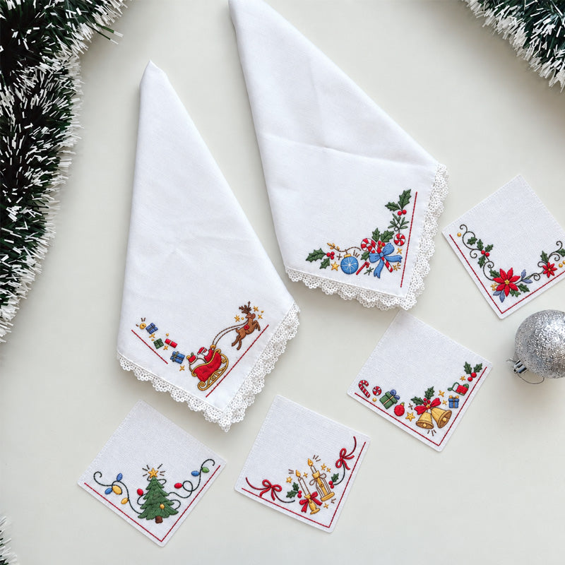 DIY Christmas Embroidery Napkin Kit