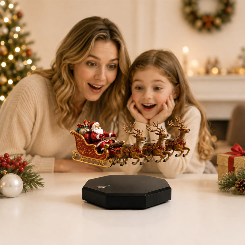 Floating Santa Sleigh Magnetic Levitation Display
