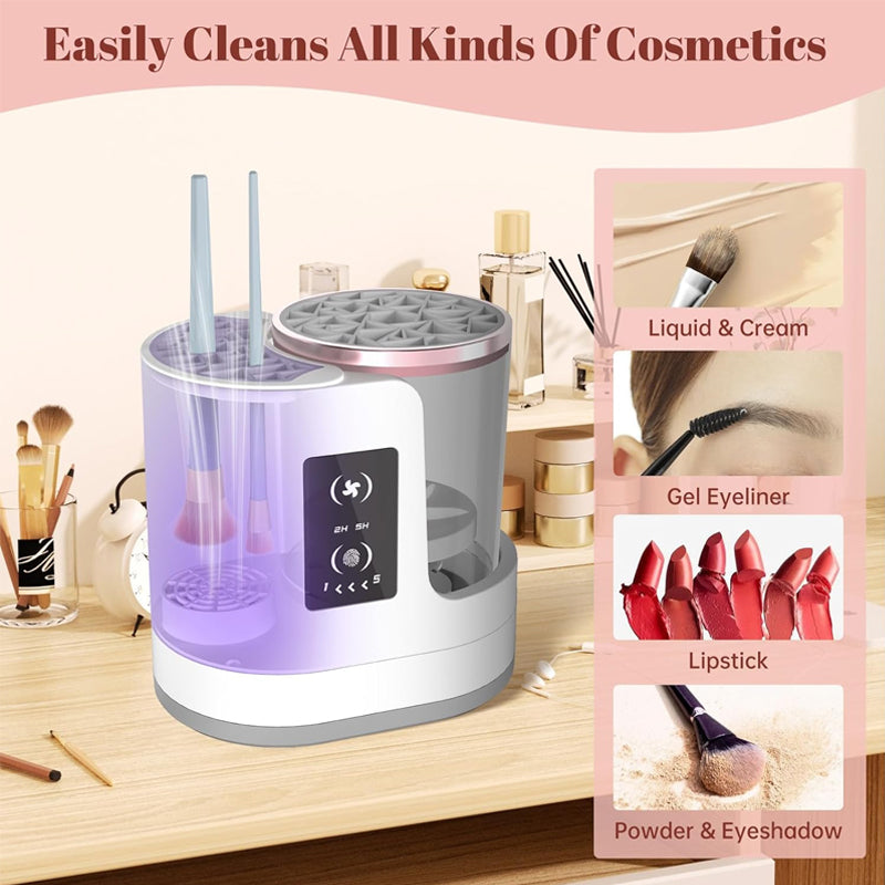 Makeup brush automatic cleaning dryer