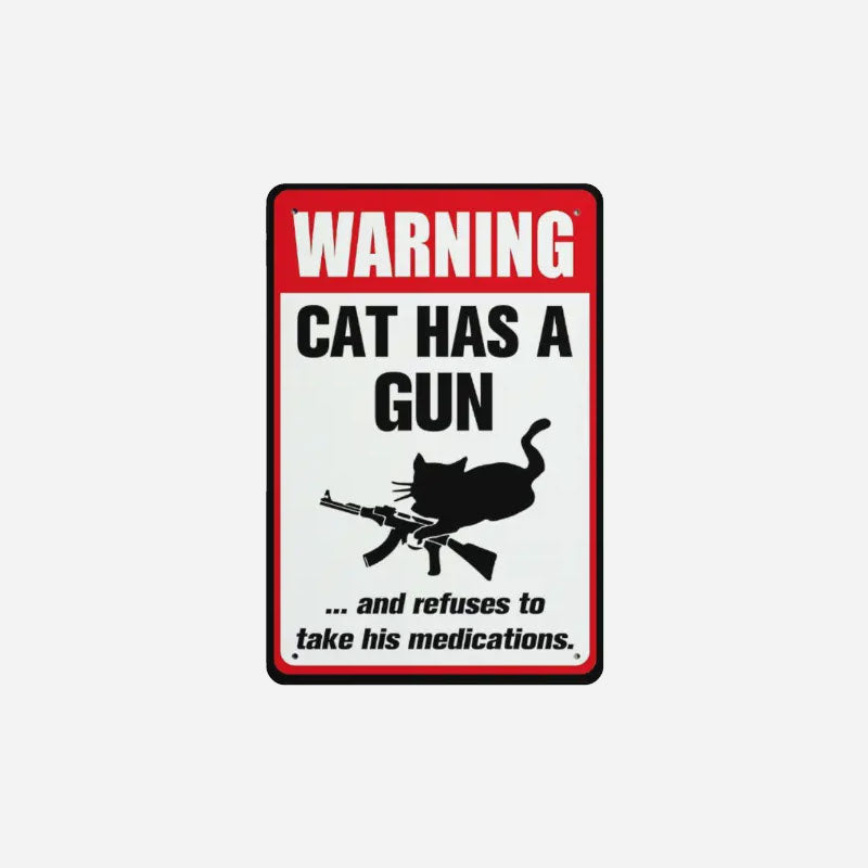 Warning: Dog Has a Gun Sign