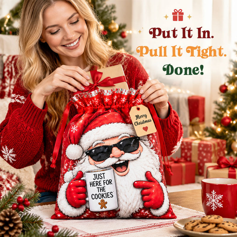 Funny Christmas Drawstring Gift Bags