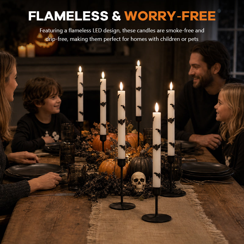 Flickering Bat Halloween LED Candles