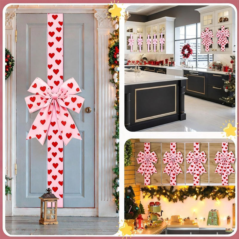 Valentine’s Cabinet Bow Decor