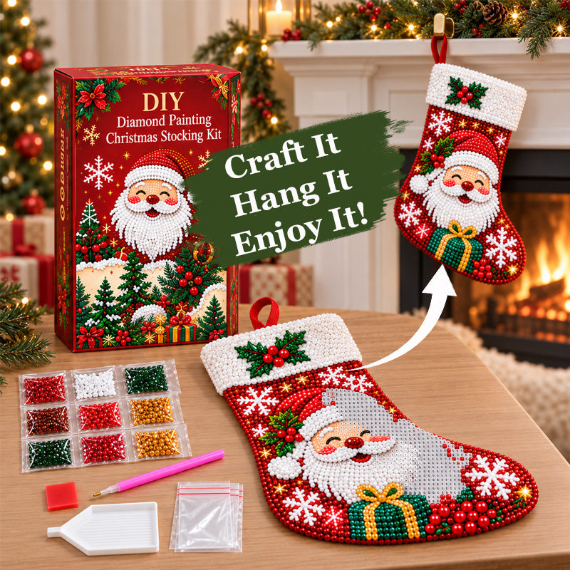 DIY Diamond Painting Christmas Stocking Kit