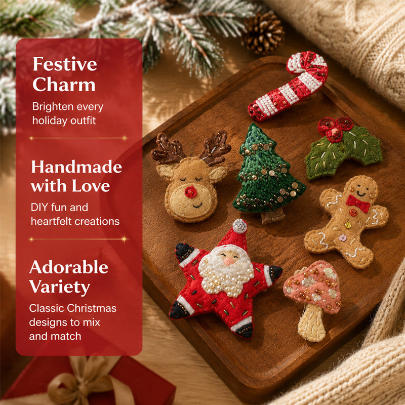 Handmade Christmas Brooch Pins DIY Kit