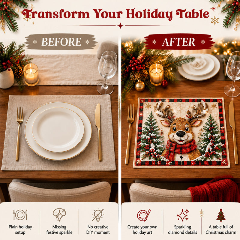 DIY Christmas Diamond Painting Placemats