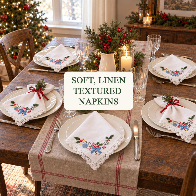 DIY Christmas Embroidery Napkin Kit