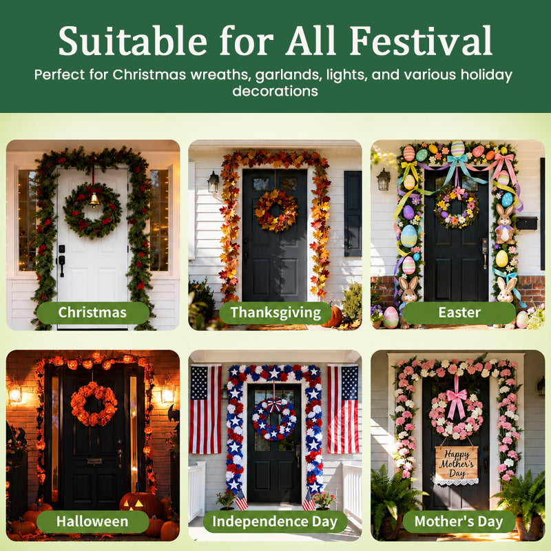 Adjustable No-Drill Door Garland Hanger
