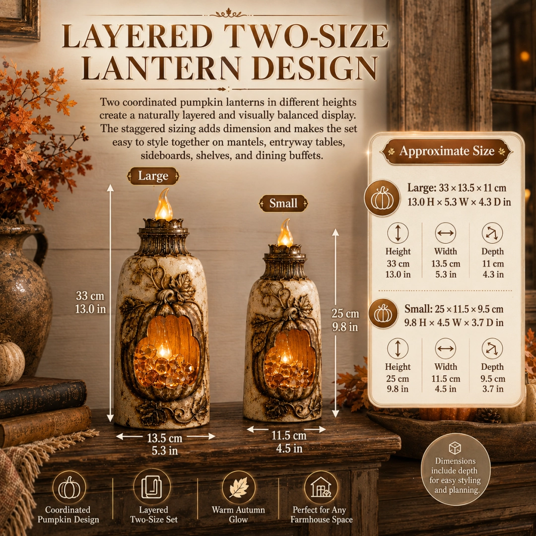 Vintage Pumpkin Glow Lantern
