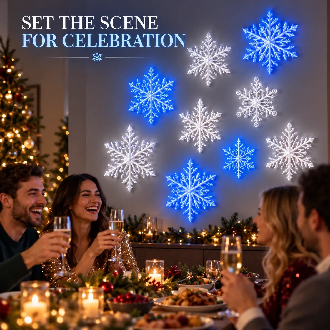 3D Light-Up Snowflake Wall Set
