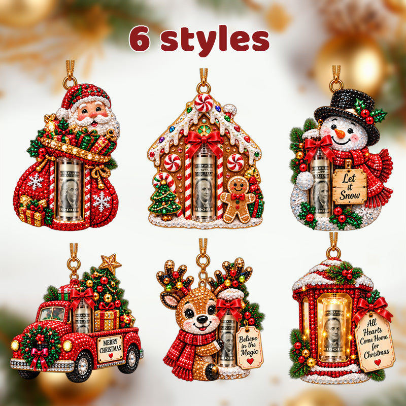 DIY Diamond Painting Christmas Money Holder Ornament