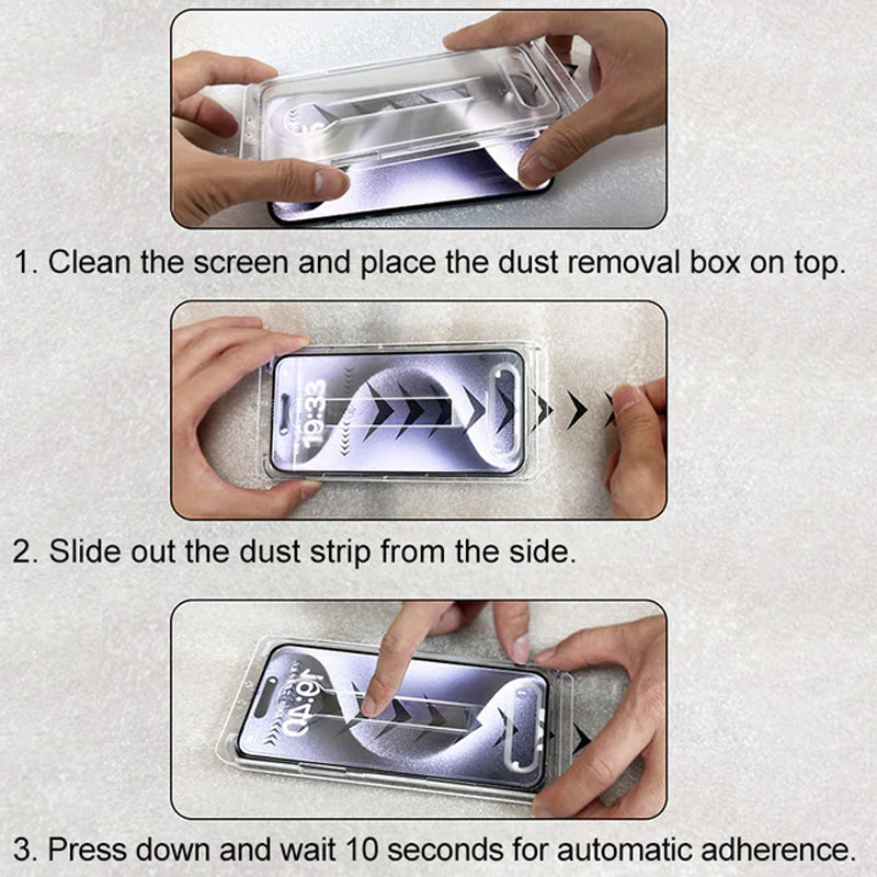 Silk screen automatic dust-free tempered film