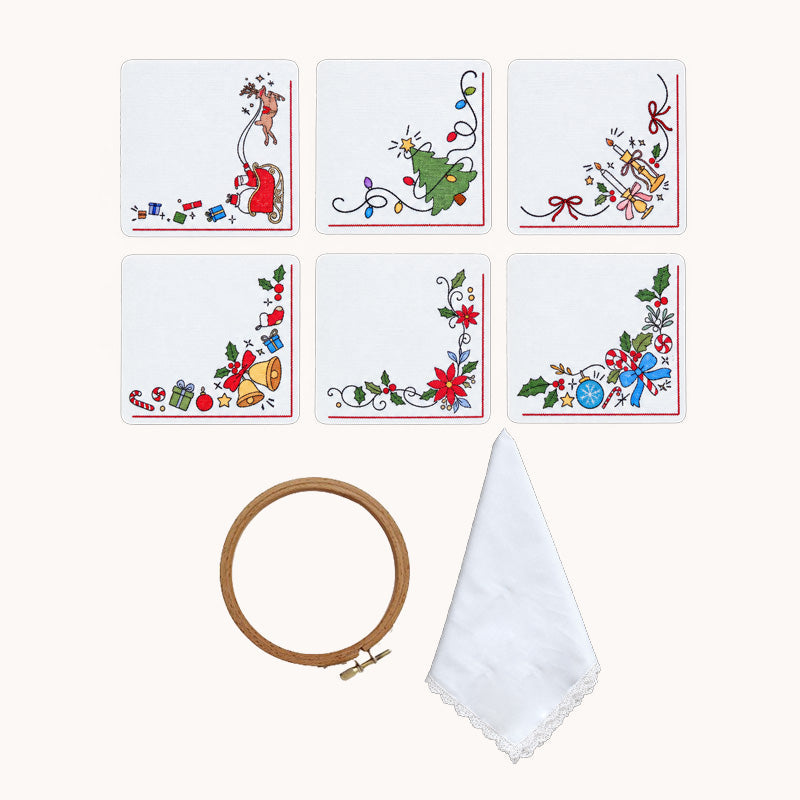DIY Christmas Embroidery Napkin Kit